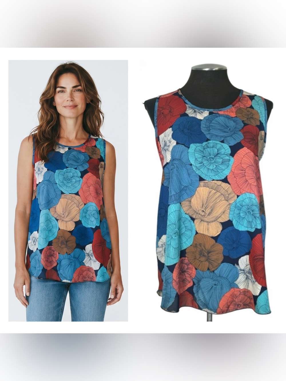 Renee C. - Sleeveless Floral Split Back Pullover Tank – Stitch Fix – Small